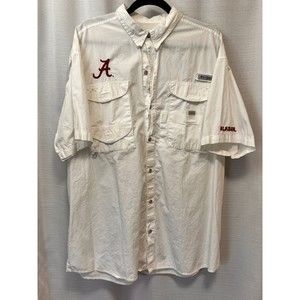 COLUMBIA PFG Mens XL Alabama U Fishing Shirt Vented Rod Holder Sunglasses Loop